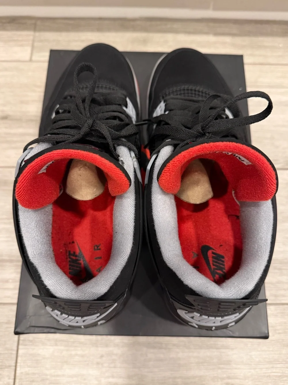 2019 Jordan 4 Retro OG Bred 308497-060 Black Fire Red White Cement Grey White 12